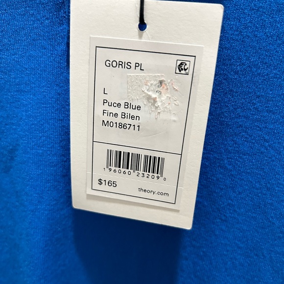 Theory Mens Blue Luxury Polo NWT $165 Size L - Picture 2 of 10